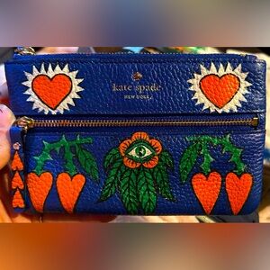 Upcycled Kate Spade wallet- Hand-painted